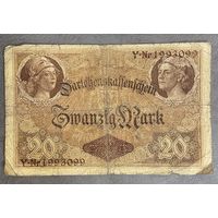 Банкнота 20 марок 1914 год. Германская империя.