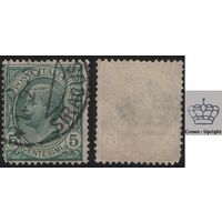 Италия 1906.10.01 (Mi)88 марка из сер.Король ВЕIII, тип Леони - 5с Король Витторио Эмануэле III (1869-1947) - тип Леони (г) ВЗ корона тип 1 (a1-23 ТОРГ