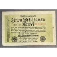 Банкнота 10 миллионов марок 1923 год. Веймарская республика