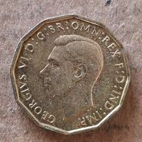 Великобритания 3 пенса 1964 г., (никелевая латунь /желтый цвет/), KM# 849