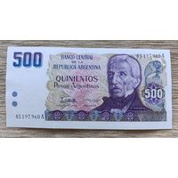 Werty71 Аргентина 500 песо 1984 год UNC банкнота