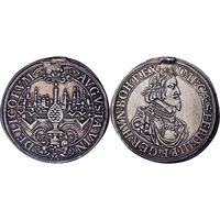 Германия Свободный город АУГСБУРГ редчайший рейхсталер 1640 г Фердинанд III городской вид