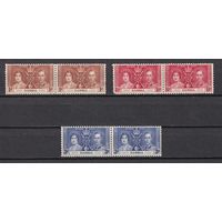 132.BrKS. Великобритания. Колонии.  Гамбия. Коронация Георга VI и Елизаветы. 1937 г. Полная серия. Пары. Mi.##120-122. MNH.