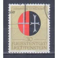 [19] Лихтенштейн 1971. Монастырский герб. Гашеная марка.