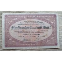 Werty71 Германия 500000 марок 1923 банкнота Гроссгельд Плауэн