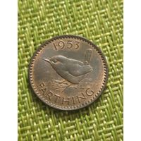 Великобритания 1 фартинг 1953 г ( KM# 881 , год коронации )