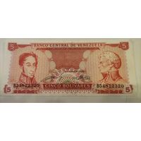 5 Боливарес 1989 год Венесуэла