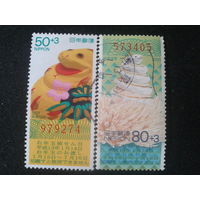 Япония, 2000. Год Змеи. Новогодняя лотерея, полная серия. Mi-3,2 евро гаш.