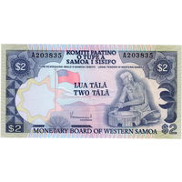 Зап. Самоа, 2 тала, 1980-84 г.г., серия А, не репринт, UNC