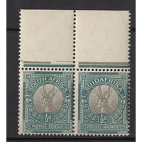 Южная Африка 1948 ** Газель, сцепка 2 марки (SG 126) верхнее поле, Британские колонии