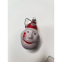 Елочная игрушка, голова клоуна.
