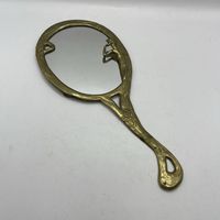 Зеркало ручное в латунной оправе Ар-нуво. Франция. 3675