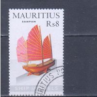[378] Маврикий 2005. Корабль.Парусник.Модель.8 р. Гашеная марка.