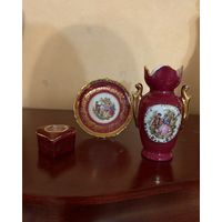 Набор миниатюр Ваза шкатулка Лимож Фрагонар Бордо Франция виниаж