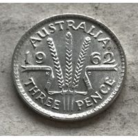 Австралия 3 пенса 1962 Елизавета II - серебро 0,500