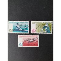 ГДР 1968 Полная серия марок "Международные легкоатлетические игры юниоров в Лейпциге" (спецгашение с клеем без наклеек) Mi.1372-1374 каталог 2.00 евро