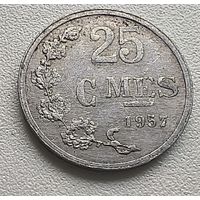 Люксембург 25 сантимов, 1957   5-6-46