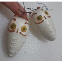 Игрушка ёлочная Сова Шишечка , пенопласт. СССР