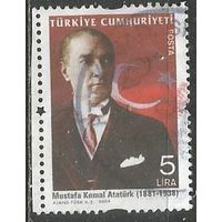 Турция. К.Ататюрк. 1-й Президент. Доплатная марка. 2009г. St#3808.