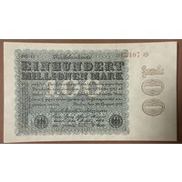 Банкнота 100 миллионов марок 1923 год НЕ БЫЛА В ОБОРОТЕ