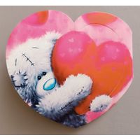 Валентинка. Мишка Тэдди. Открыточка  двойная