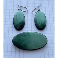 ВИНТАЖНЫЙ НАБОР(КОМПЛЕКТ) БИЖУТЕРИИ СССР(СЕРЬГИ+БРОШЬ). )