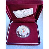 10000 вон. Банк Южная Корея 2001. Футбол FIFA ЧМ по футболу 2002 Корея/Япония. Серебро 999 Оригинал