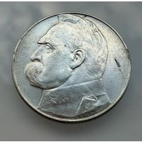 10 злотых 1937 г.  Польша.  ПИЛСУДСКИЙ.  СЕРЕБРО.