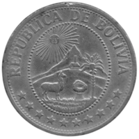 РЕСПУБЛИКА БОЛИВИЯ. 1 ПЕСО 1968. Лама.