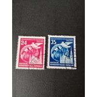 ГДР 1952 Серия марок "Народный конгресс мира в Вене, Австрия" (гашение без клея) Mi.320-321 каталог 8.00 евро
