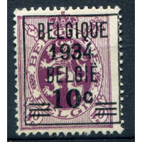 Бельгия - 1934г. - герб, надпечатка - 1 марка - полная серия, чистая, без клея [Mi 375]. #2-Be-34-A-2