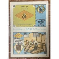 Нотгельд 10 х 2 пфеннигов 1921 год. Пёснек,. Веймарская республика