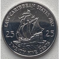 Восточно-Карибские Территории (Карибы) 25 центов 2022 г.