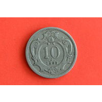 Австрия 10 геллеров 1893 с 1 руб