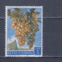 [2209] Сан-Марино 1958. Флора.Плоды.Ягоды.Фрукты.Виноград на почтовых марках.3 л. MNH