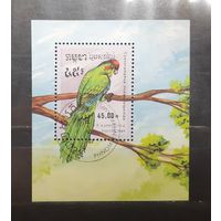 Камбоджа. 1989 год. Фауна. Птицы. Блок (366)