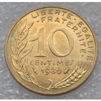 Франция, 10 сантимов 1986 г.