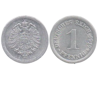 Германская Империя (II Рейх, Германия). 1 пфенниг 1917 А (Берлин, Пруссия).