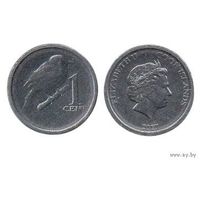 Острова Кука (Ассоциированное Государство Королевства Новой Зеландии). 1 цент 2017. Фауна. Птица крапивник.