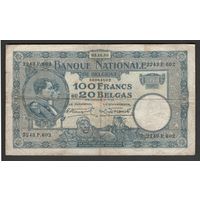 Бельгия 100 франков 1930 года. Дата 2 октября. Тип Р-102. Состояние VF