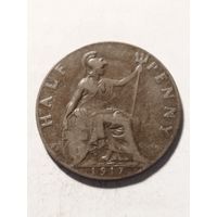 Великобритания 1/2 пенни 1917