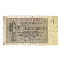 Германия 1 рентенмарка 1937 г.