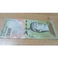 2000 боливаров 18,08,2016 Венесуэлы *30588583 с рубля классный номер!