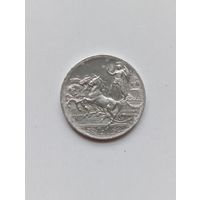 Италия 1 ЛИРА 1917 г. Виктор Эммануил III серебро