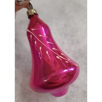 Игрушка ёлочная Колокольчик с веточкой, стекло. СССР