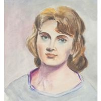 Женский Портрет СССР акварель бумага 1982