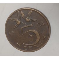 Нидерланды 5 центов, 1954