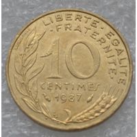Франция, 10 сантимов 1987 г.