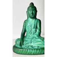 Статуэтка цветное стекло малахитовое стекло Будда 20х15см