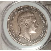 5м 1902, Пруссия, Вильгелм II, крупное серебро, хорошая! Смотрите также другие мои лоты!